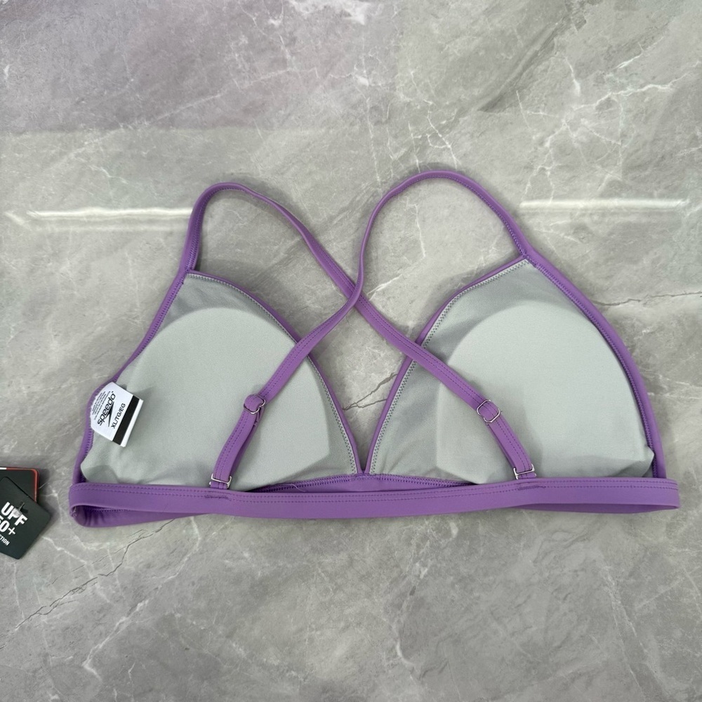Women’s Speedo Triangle Bikini Top Adjustable Straps UPF 50+ Removable Pads XL - Picture 10 of 16